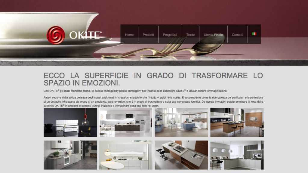 La sezione Gallery del nuovo sito Okite