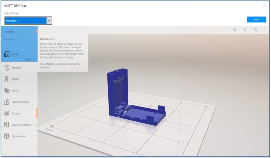 Microsoft Network 3D printer
