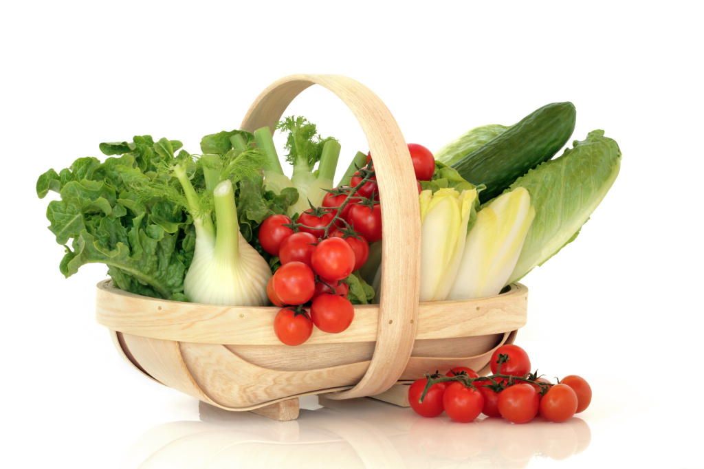 Salad Vegetables in a Basket